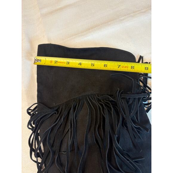 Forever 21 Black Suede Knee Boots with Fringe Size 9 NWOT - Picture 7 of 11